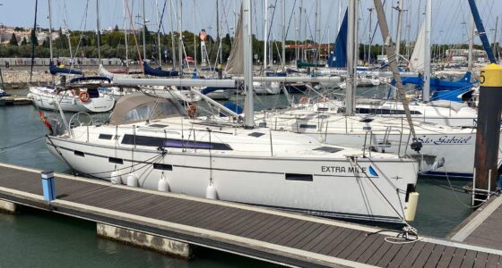 Bavaria 41Cruiser in the dock, for yacht charter